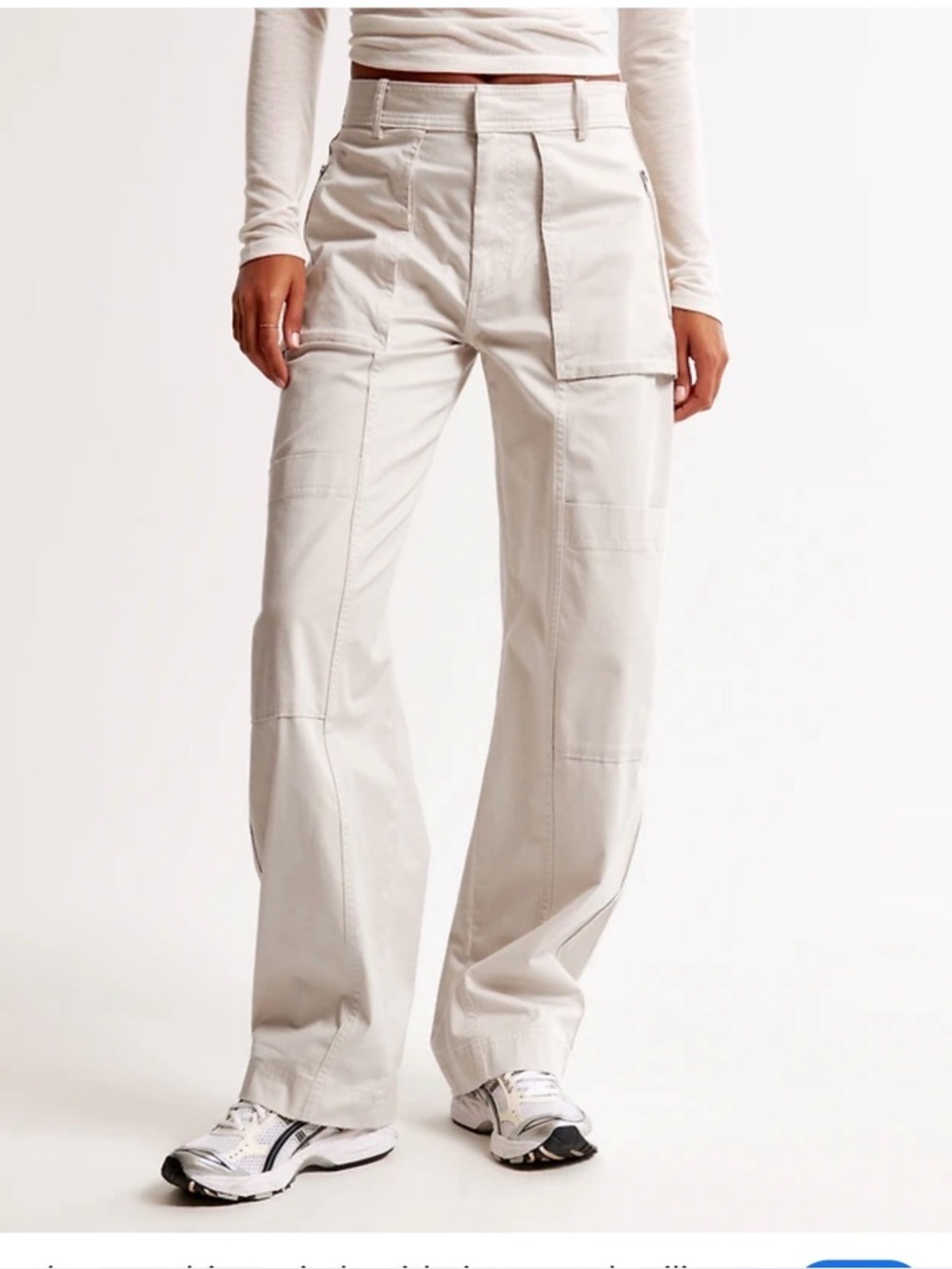 Abercrombie & Fitch Mid Rise Barrel Utility Pants Beige Women’s Size 0/25 S